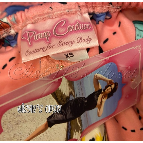 Pinup Couture Neverland Print Peasant Top by Micheline Pitt XS // Extra Small - Picture 5 of 11